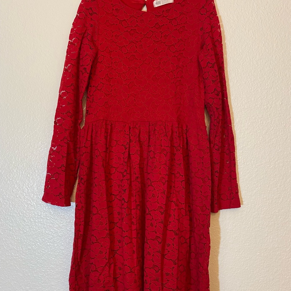 H&M, red dress, 8-10 years